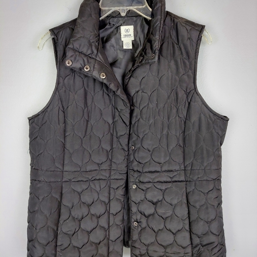 Black Quilted Vest by Izod size L